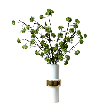 Stil american, pădure cu ramuri lungi, hortensie Snowball din mătase, 8 crengi, flori artificiale pentru decor interior