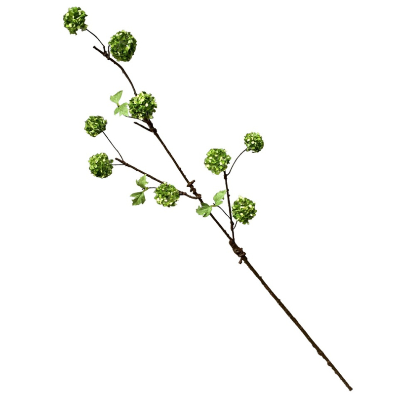 Stil american, pădure cu ramuri lungi, hortensie Snowball din mătase, 8 crengi, flori artificiale pentru decor interior