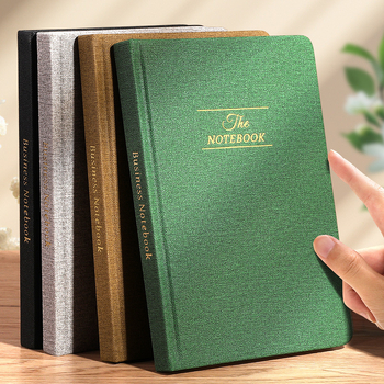 Carnet cu copertă din material textil și personalizare a logo-ului, format A5, carnet de întâlniri de afaceri