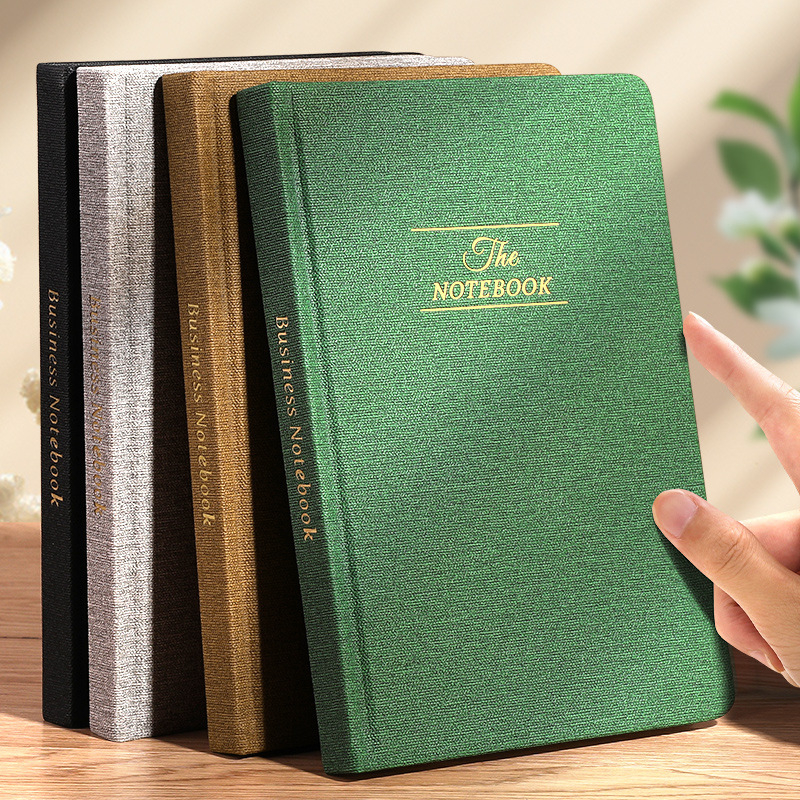 Carnet cu copertă din material textil și personalizare a logo-ului, format A5, carnet de întâlniri de afaceri