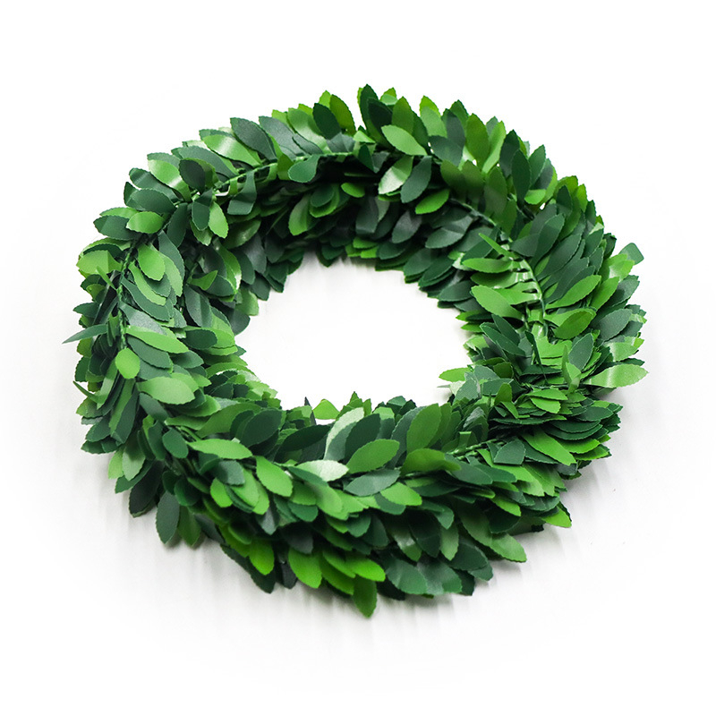 Ghirlandă verde de 7,5 m cu sârmă, ramuri de ratan, frunze de salcie artificiale, pentru bricolaj
