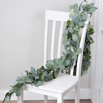 Viță artificială de eucalipt cu fundal de satin, decor pentru nunți, verdeață de Crăciun în stil nordic, înălțime 100-200 cm