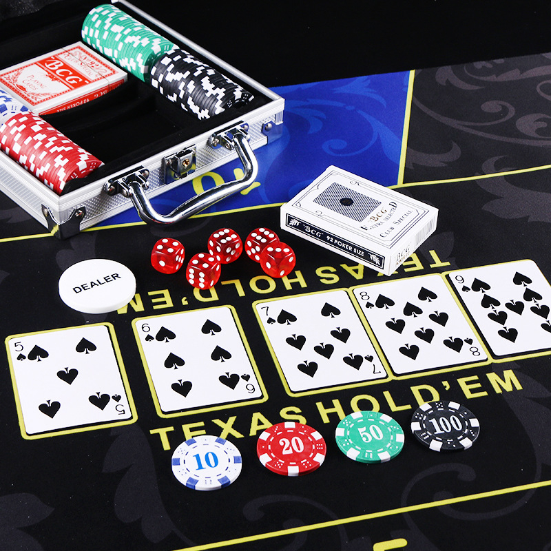Set od 100 plastičnih čipova u aluminijskoj kutiji za Mahjong, Baccarat i Texas Hold'em poker