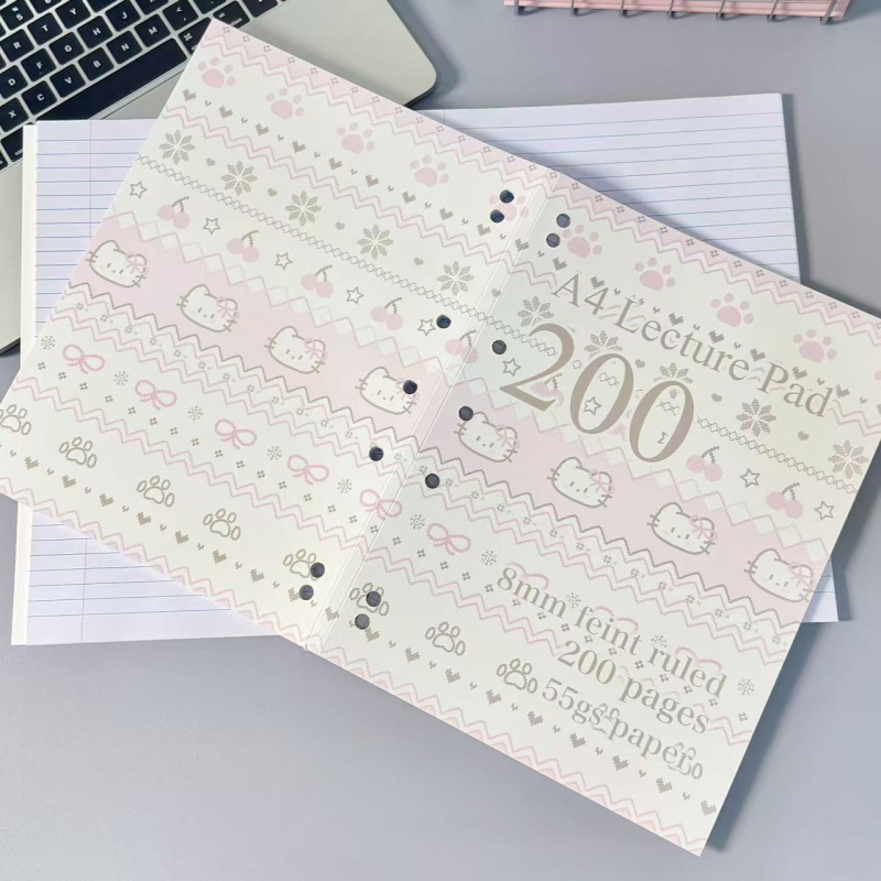 Caiet A4 cu foi perforate, stil american cu două coloane, grosime sporită pentru notițe de examen și schițe
