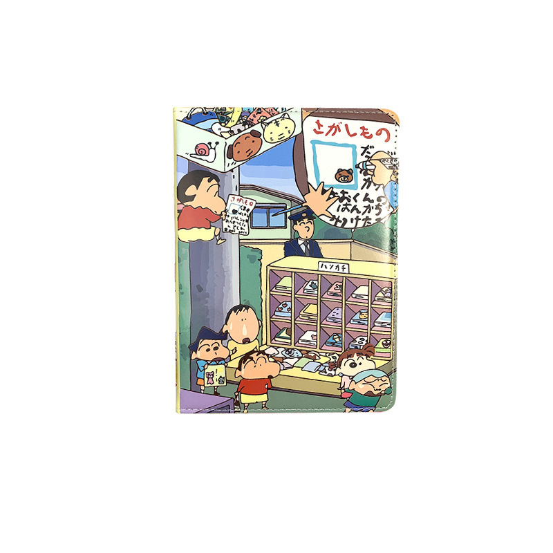 A5 carnet cu copertă din piele, design animat, jurnal drăguț cu pagini color Crayon Shin-Chan