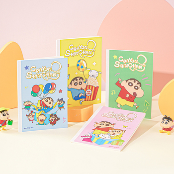 Joytop Jurnal A5 cu legare adezivă, 36 de pagini, linii, stil drăguț, Crayon Shin-Chan