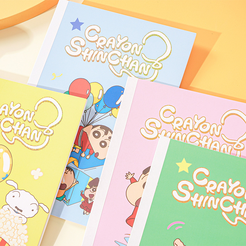 Joytop Jurnal A5 cu legare adezivă, 36 de pagini, linii, stil drăguț, Crayon Shin-Chan