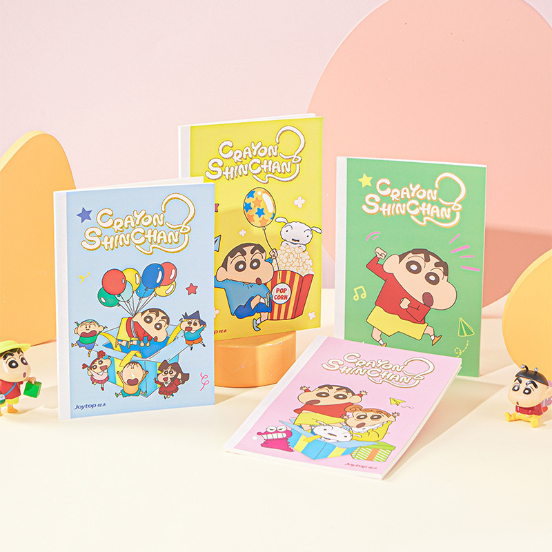 Joytop Jurnal A5 cu legare adezivă, 36 de pagini, linii, stil drăguț, Crayon Shin-Chan