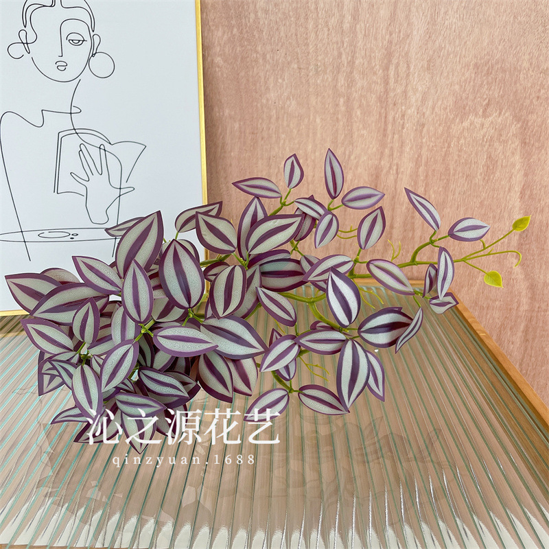 Plantă artificială atârnată pentru perete, varietatea bamboo plum, 50 cm înălțime, flori de mătase, potrivită pentru nunți, recuzită fotografică și decor interior