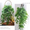 Plantă artificială în coș suspendat din ratan, cu frunze în formă de carapace țestoase, plasă 69, decor de perete pentru casă, nuntă și exterior
