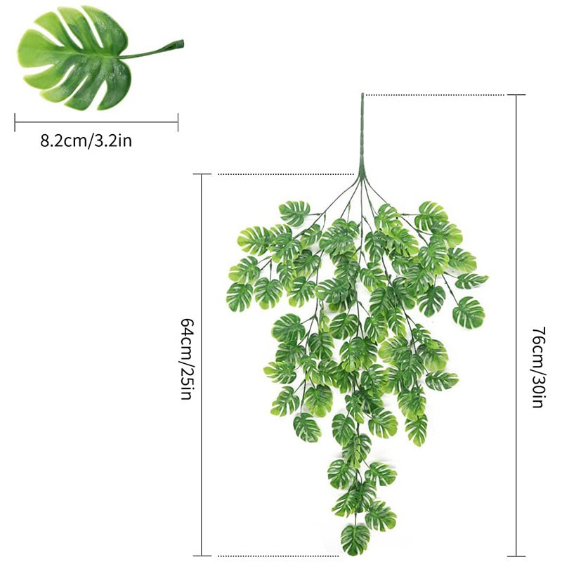 Plantă artificială în coș suspendat din ratan, cu frunze în formă de carapace țestoase, plasă 69, decor de perete pentru casă, nuntă și exterior