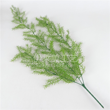 105 cm Plantă artificială cu ace de pin, trei ramuri, pentru montare pe perete, coș de ratan pentru decor acasă și decor de nuntă