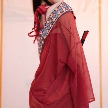Plus-size Hanfu seksi set za spavanje za žene — staro-inspirirana prozirna noćna haljina i donje rublje