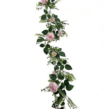Buchet de viță de eucalipt artificială cu bujori și trandafiri, decor pentru casă, frunze de eucalipt, flori de mătase, înălțime 100–200 cm