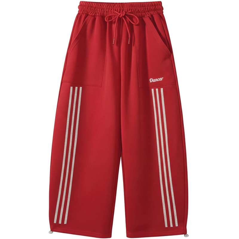 2026 tavaszi női sportos szett: vékony fleece anyagú strasszos T-Shirt és ívelt szélű nadrág, két darabos szett karcsúsító hatással