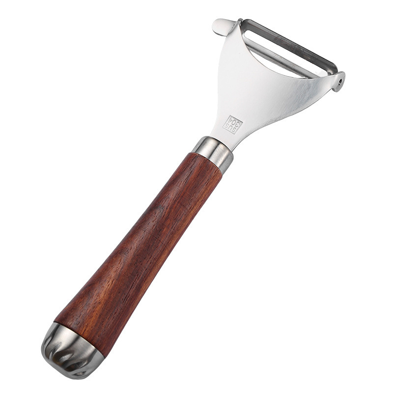 Cuțit de decojit din oțel inoxidabil 304, mâner Rosewood – bucătărie, multifuncțional pentru decojit fructe, răzuit porumb și cartofi