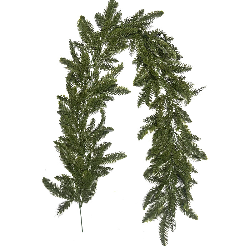 Plante artificiale verzi cu benzi plate din ratan pentru decor de Crăciun, Halloween, nuntă, interior/exterior
