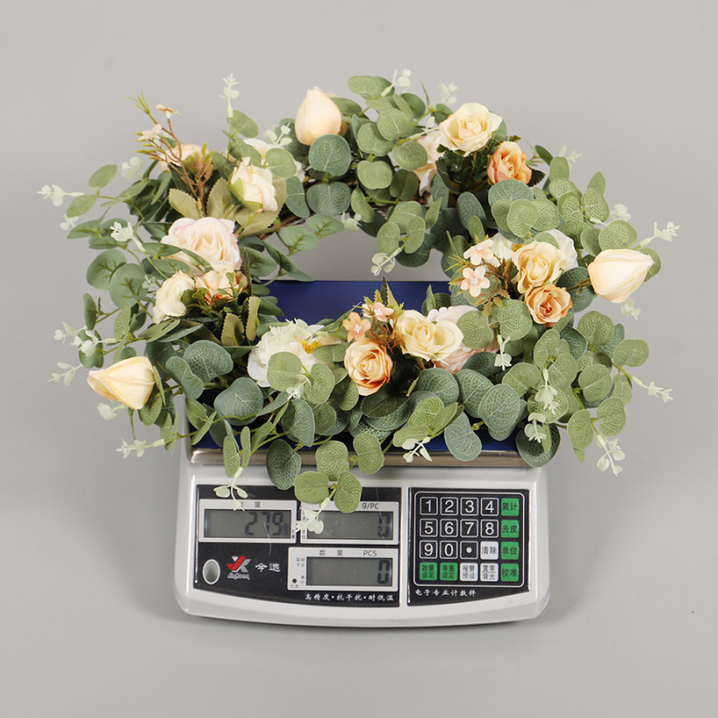 Coronă artificială cu eucalipt și camelia pentru decor de casă, agățare pe ușă, nunți și recuzită foto, 10-30 cm