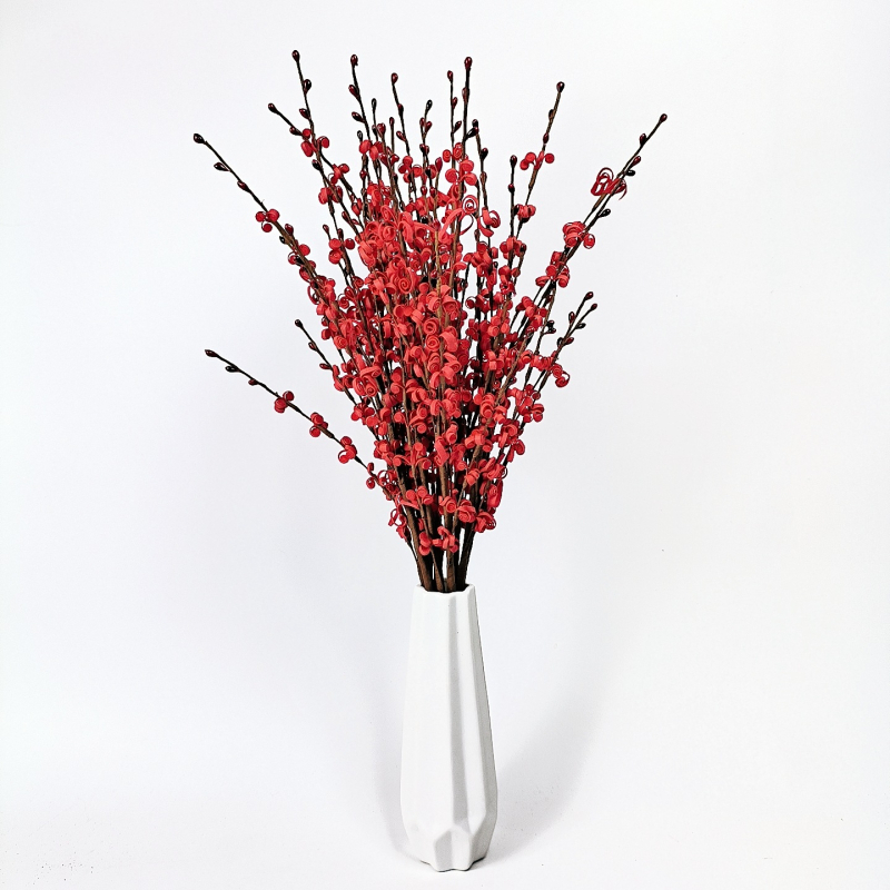 Buchet artificial de primăvară cu flori de prune și iasomie, material PE, înălțime 100–200 cm, pentru nuntă și decor acasă