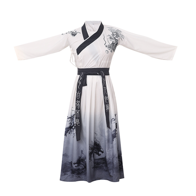 Dječji Hanfu set, unisex, kineskog stila s izveznim motivom borilačkih vještina, školsku uniformu