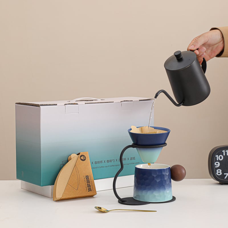 Set de cești pentru cafea cu infuzie manuală, pentru casă și pentru călătorii în aer liber; cadou de ziua de naștere și pentru mutare în casa nouă; suvenir de afaceri