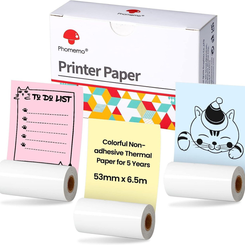 Phomemo 50/53mm M02 Series Universal Set mixt de hârtie termică pentru imprimante