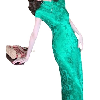 Ljetna elegantna qipao haljina za žene, kratki rukav, kineska vintage inspiracija