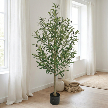 Arbore măslin artificial pentru interior, de mari dimensiuni, decor pentru podea, detașabil, realist
