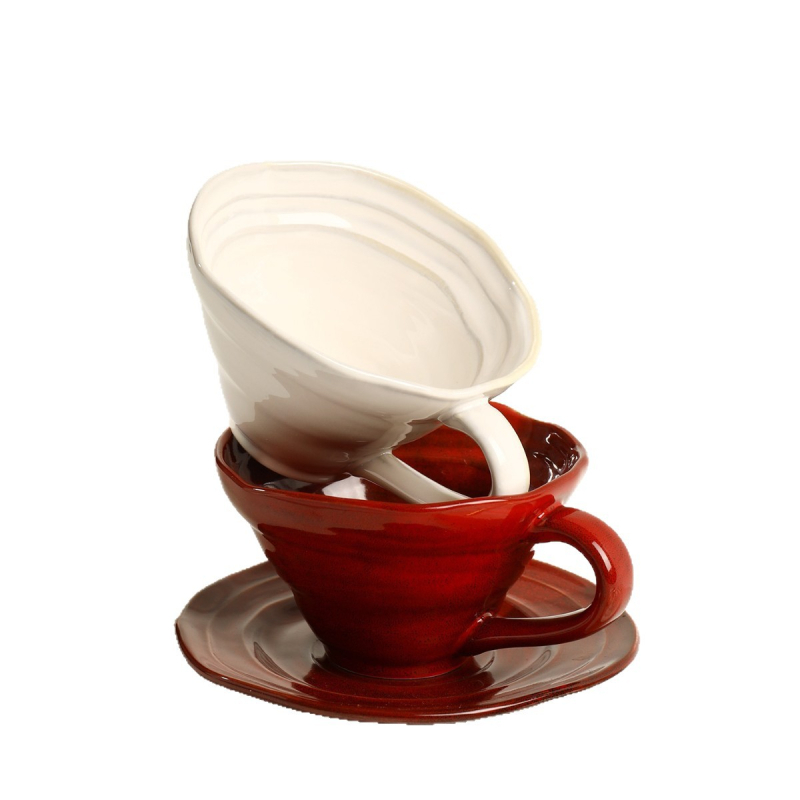 Ceașcă ceramică pentru cafea de mic dejun, stil retro, glazură roșie, ceașcă de apă pentru uz casnic, ceașcă pentru lapte și ovăz