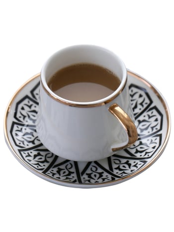Set de căni espresso în stil turcesc, cu farfurioare ceramice cu margine aurie, stil european, mic lux pentru ceaiul de după-amiază, ușor defectuos