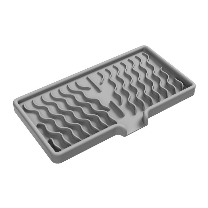 Tavă de săpun din silicon pentru baie, cu spațiu de depozitare pentru chiuveta din bucătărie, suport de drenaj și organizator pentru blat, dimensiune extra mare