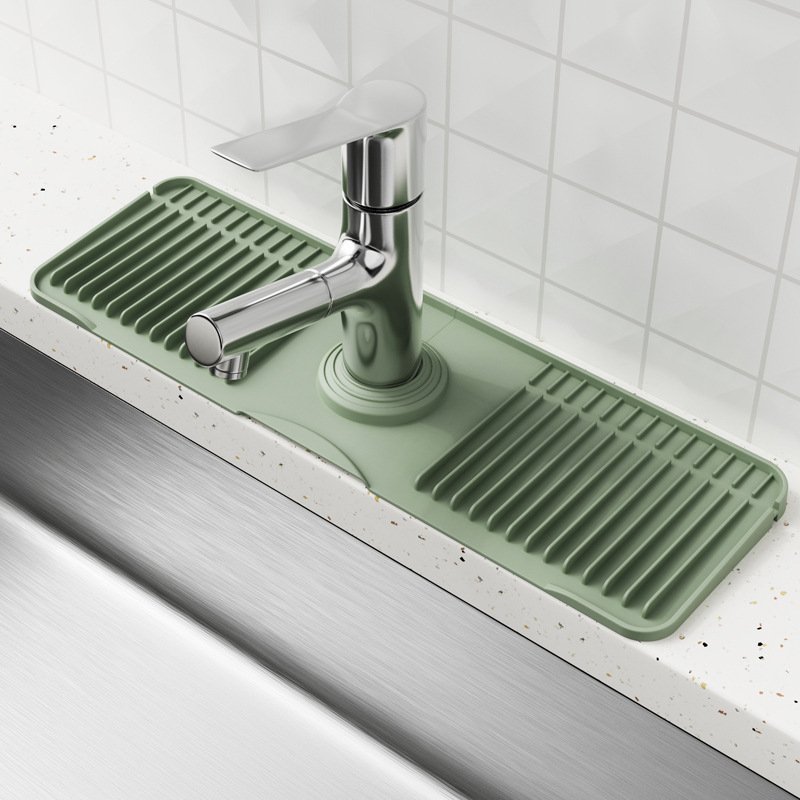 Tavă de săpun din silicon pentru baie, cu spațiu de depozitare pentru chiuveta din bucătărie, suport de drenaj și organizator pentru blat, dimensiune extra mare