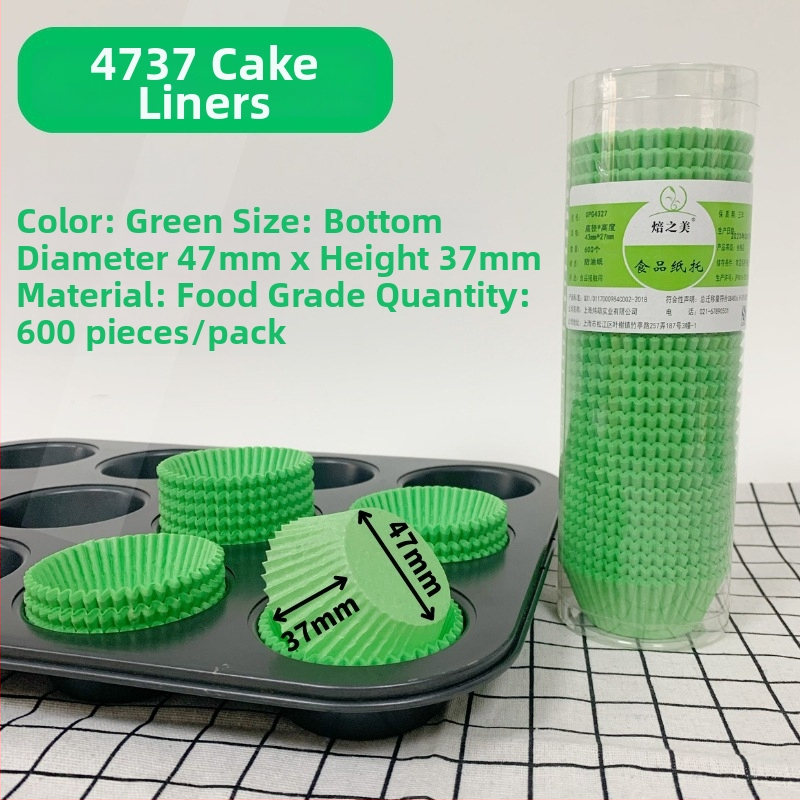 4737 Cupe de brioșe din hârtie pentru copt, colorate, rezistente la ulei, acoperire din silicon, din pulpă de lemn brută