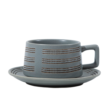 Set ceramic pentru cafea, cești și farfurioare în stil japonez, calitate premium
