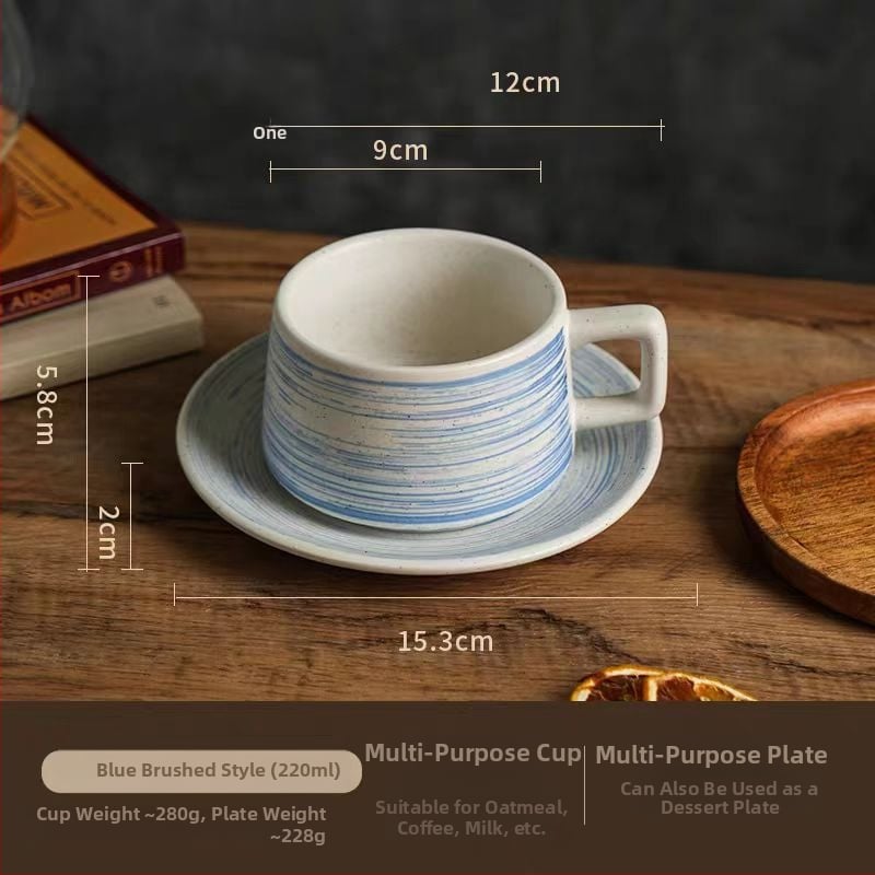 Set ceramic pentru cafea, cești și farfurioare în stil japonez, calitate premium