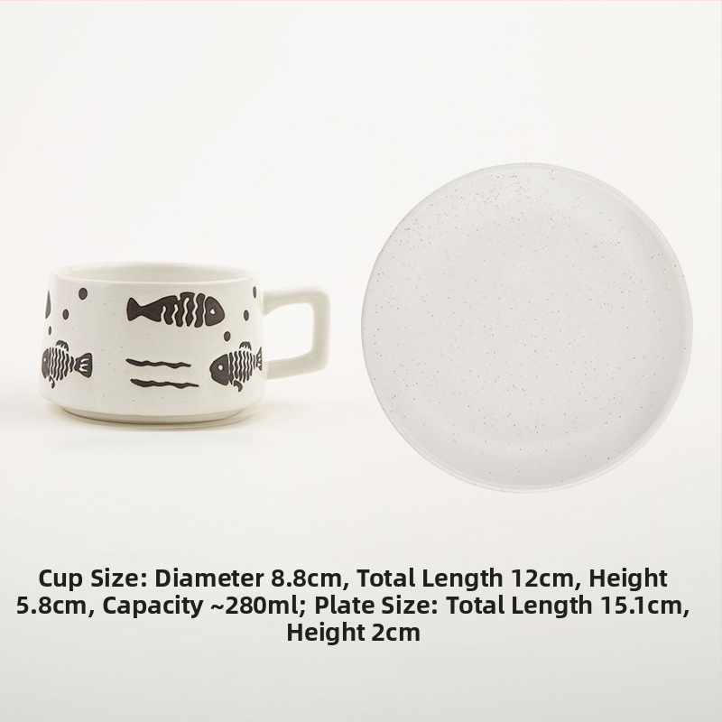 Set ceramic pentru cafea, cești și farfurioare în stil japonez, calitate premium