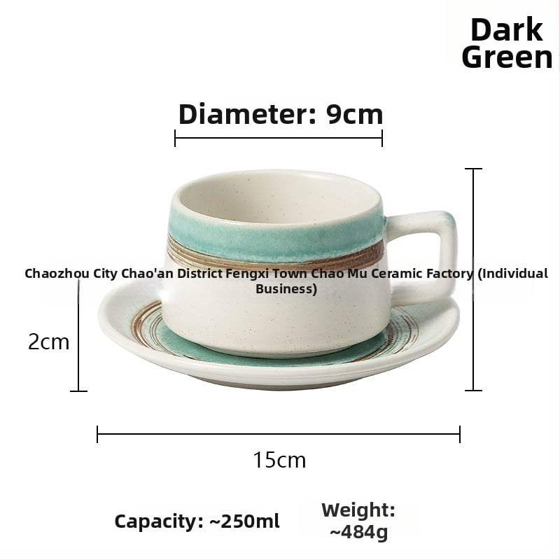 Set ceramic pentru cafea, cești și farfurioare în stil japonez, calitate premium