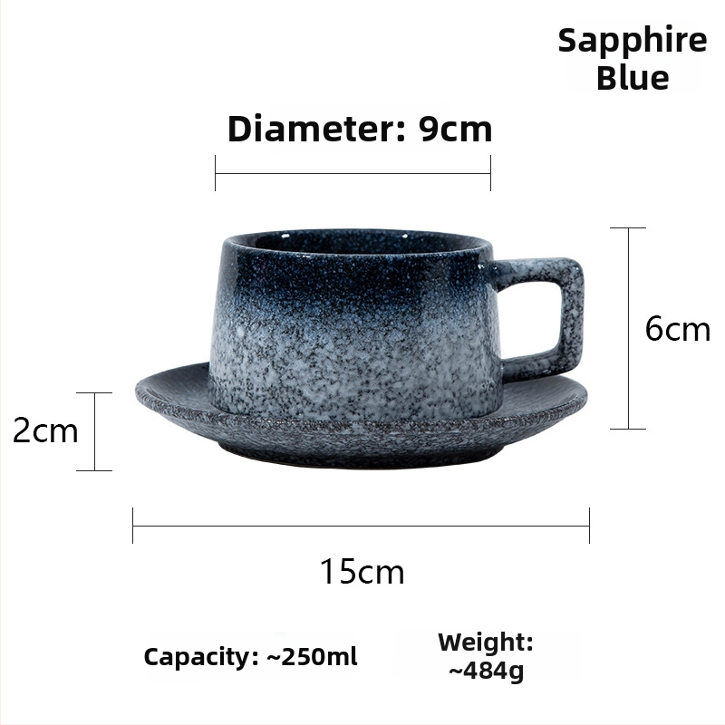 Set ceramic pentru cafea, cești și farfurioare în stil japonez, calitate premium
