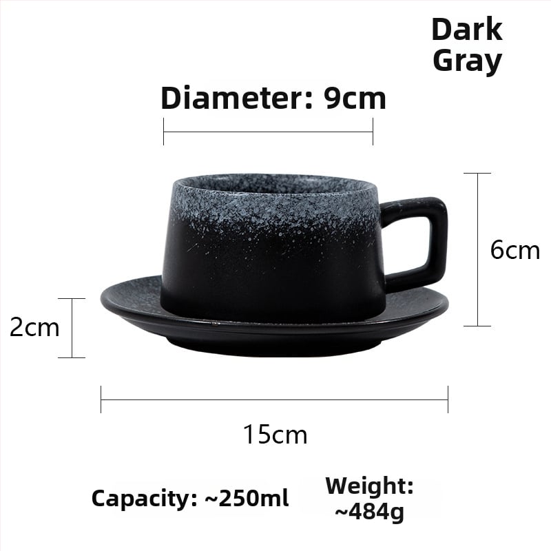 Set ceramic pentru cafea, cești și farfurioare în stil japonez, calitate premium
