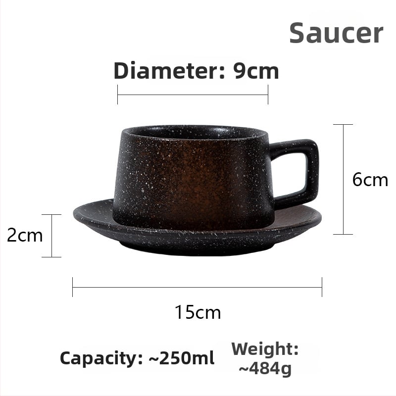 Set ceramic pentru cafea, cești și farfurioare în stil japonez, calitate premium