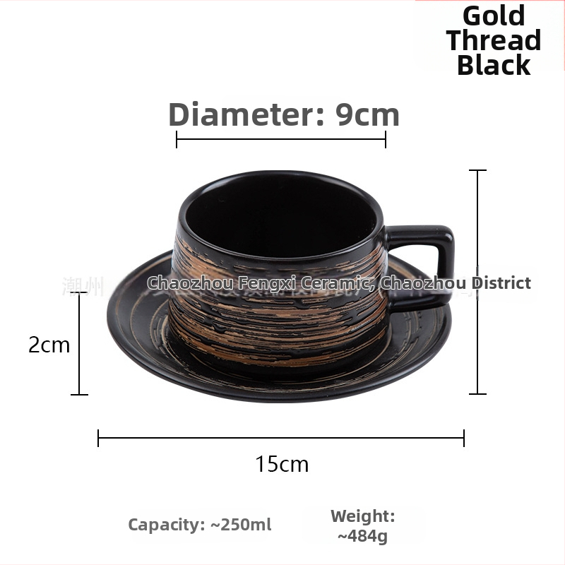 Set ceramic pentru cafea, cești și farfurioare în stil japonez, calitate premium