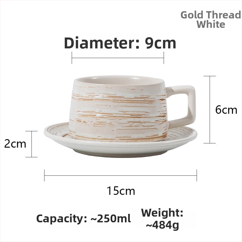 Set ceramic pentru cafea, cești și farfurioare în stil japonez, calitate premium