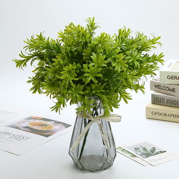 Verde artificial pentru pereți despărțitori cu flori din plastic – materiale decorative cu 7 ramuri