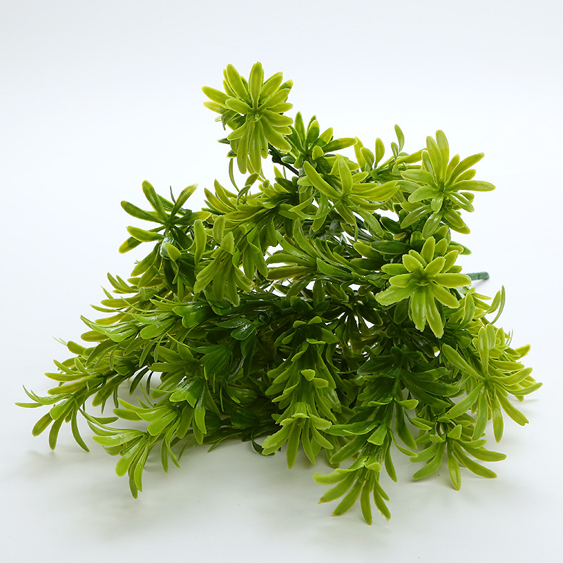 Verde artificial pentru pereți despărțitori cu flori din plastic – materiale decorative cu 7 ramuri