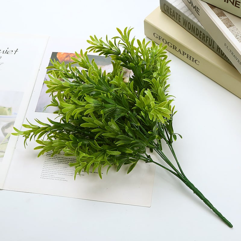 Verde artificial pentru pereți despărțitori cu flori din plastic – materiale decorative cu 7 ramuri