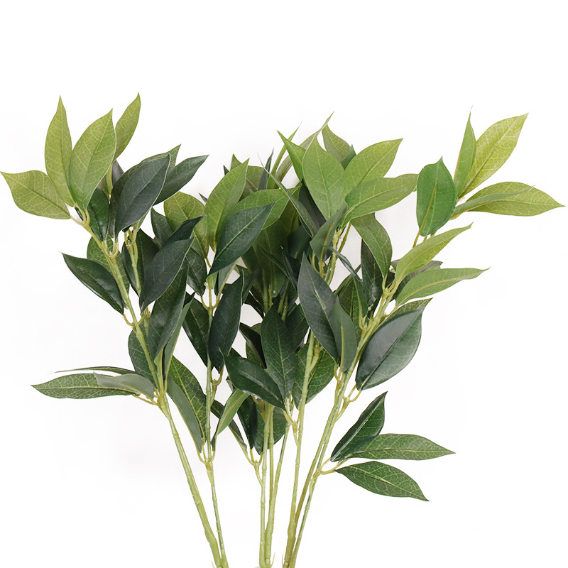 Buchet de frunze artificiale de dafin și Osmanthus – pentru fotografie și decor, verdeață pentru ghivece, amenajări exterioare, înălțime 30–100 cm