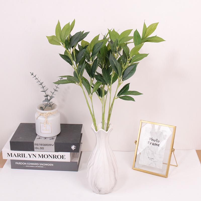 Buchet de frunze artificiale de dafin și Osmanthus – pentru fotografie și decor, verdeață pentru ghivece, amenajări exterioare, înălțime 30–100 cm