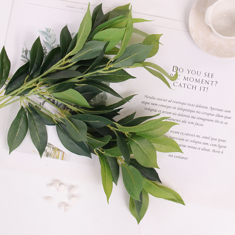 Buchet de frunze artificiale de dafin și Osmanthus – pentru fotografie și decor, verdeață pentru ghivece, amenajări exterioare, înălțime 30–100 cm
