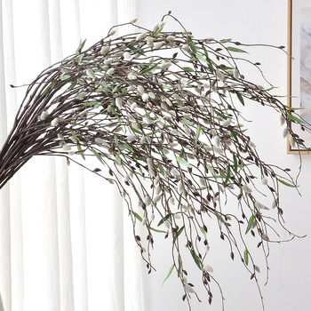 Ramuri artificiale de salcie – ramuri mari pentru decorarea spațiilor, aranjamente suspendate, flori artificiale și plante decorative, ramuri Snow Willow