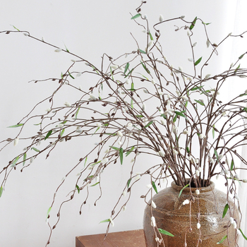 Ramuri artificiale de salcie – ramuri mari pentru decorarea spațiilor, aranjamente suspendate, flori artificiale și plante decorative, ramuri Snow Willow